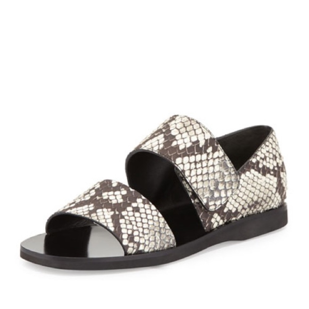 Vince Salina Python-Print Sandal, Black/White - image 1